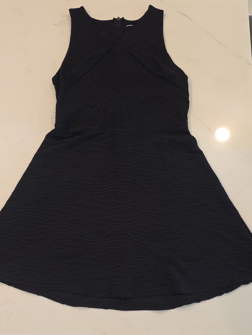 Xhilaration Black Textured Sleeveless Mini Dress